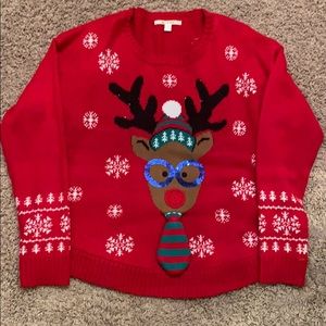 Ugly Christmas sweater, women’s large, Lights up